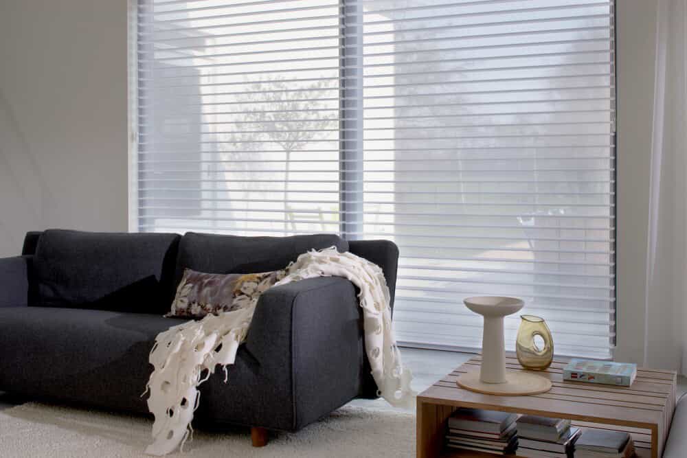 White-sheer-horizontal-shades-in-living-room